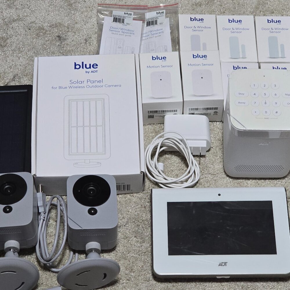 ADT Security System, 2 Outdoor Cameras, 2 Motions, 5 Window Sensors